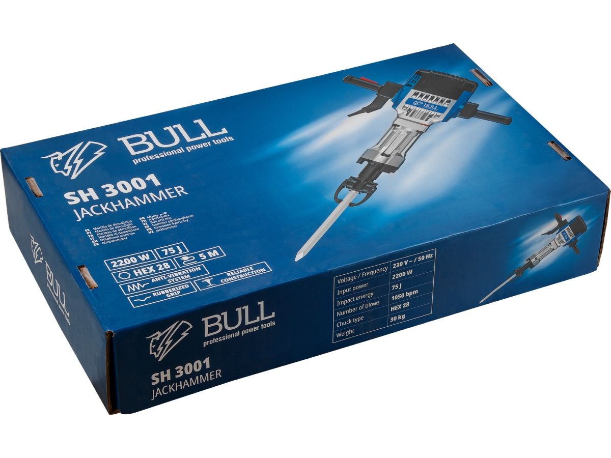 Отбойный молоток BULL SH 3001 2200Вт 75 Дж HEX