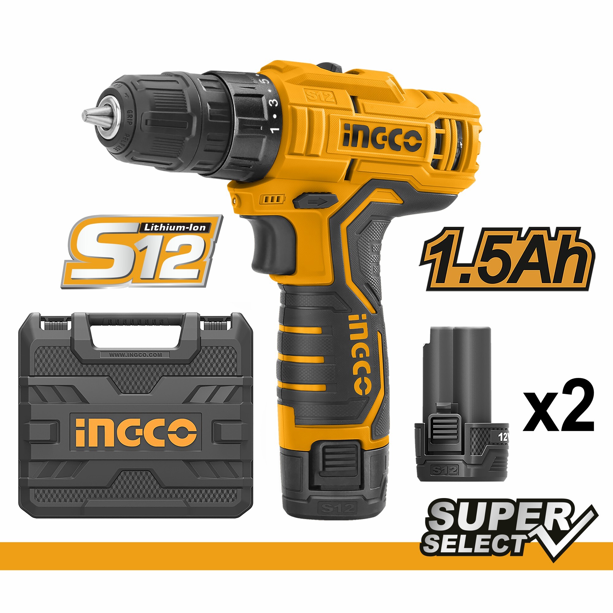 Аккумуляторный шуруповерт 12 В INGCO CDLI12208