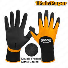 Перчатки с нитриловым матовым покрытием INGCO HGNF01