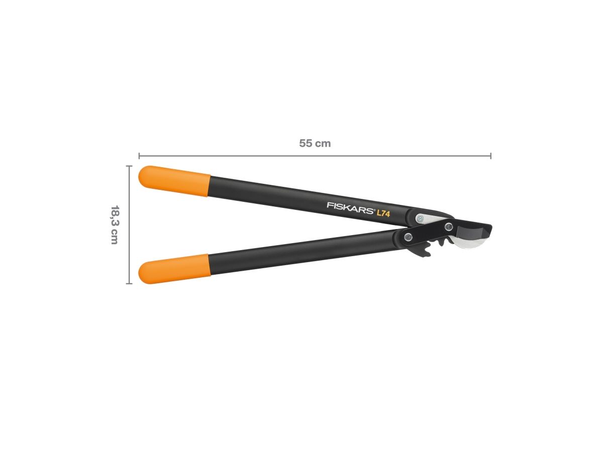 Сучкорез плоскостной L74 FISKARS PowerGear с загнутыми лезвиями средний 