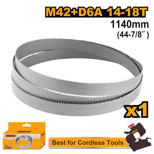 Полотно для ленточной пилы 14-18TPI 1140 мм INGCO BBS130614 INDUSTRIAL