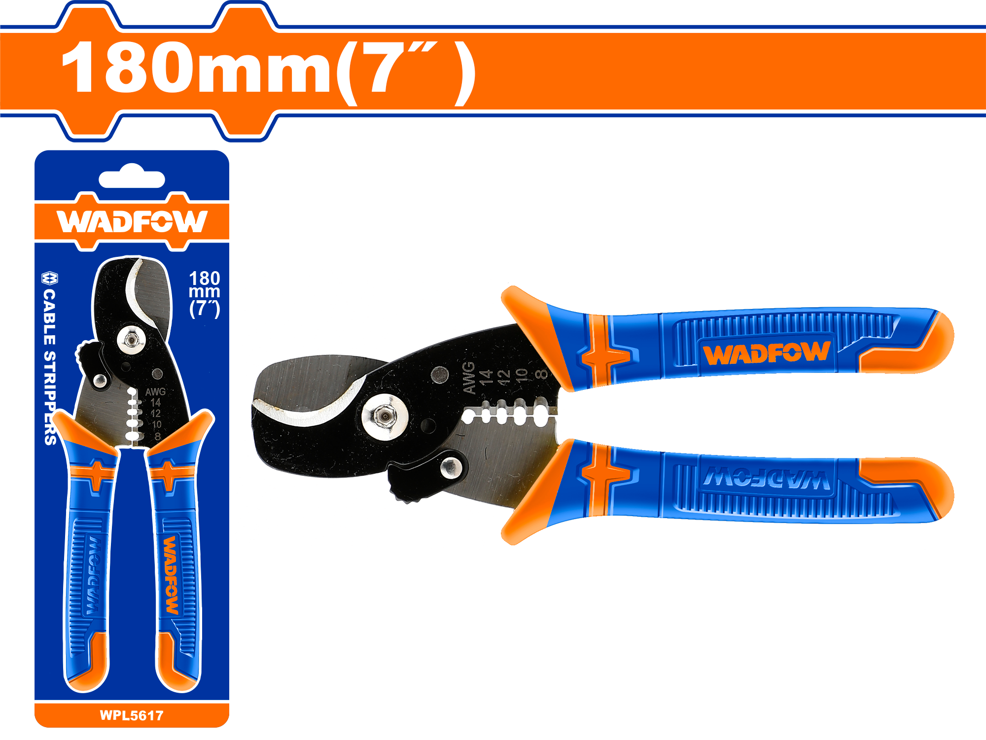 Клещи для удаления изоляции 180 мм WADFOW WPL5617