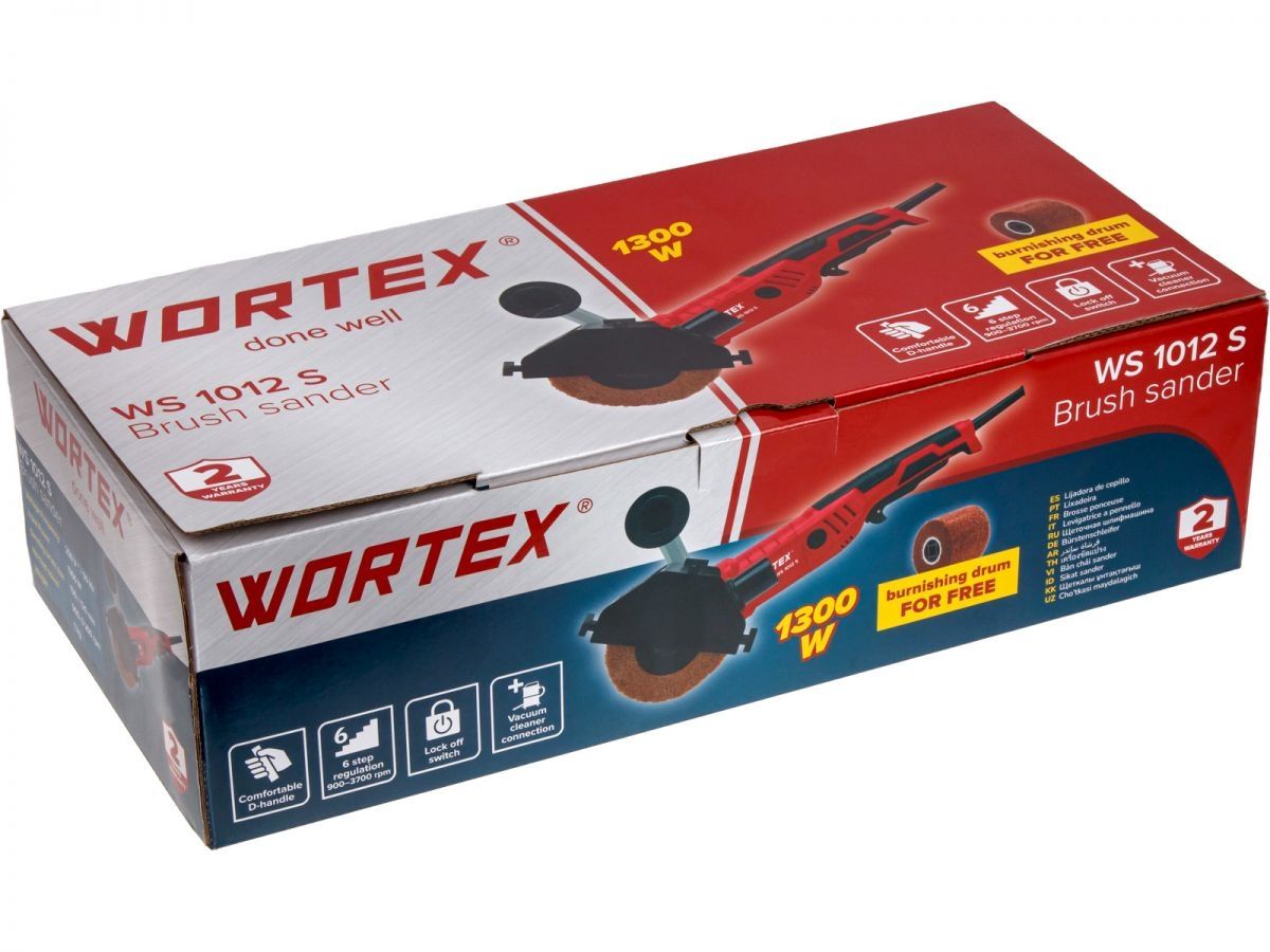 Щеточная шлифмашина WORTEX WS1012S 1300 Вт, 100х120 мм, 900-3200 об/мин