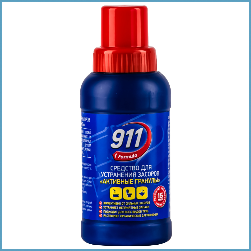 Средство для засоров 911 Активные гранулы, 250 г