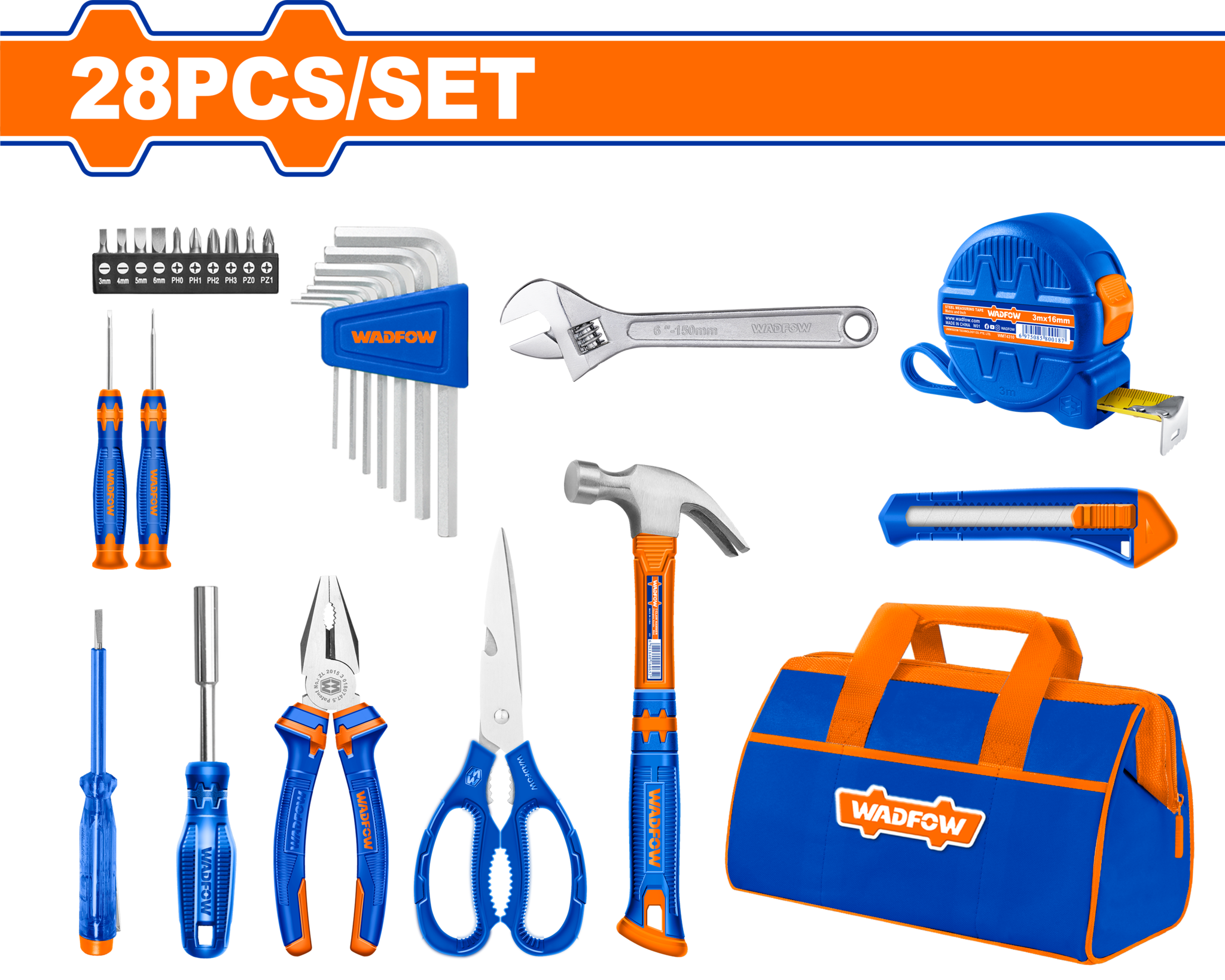 Набор инструмента 28 шт WADFOW WHS1M28