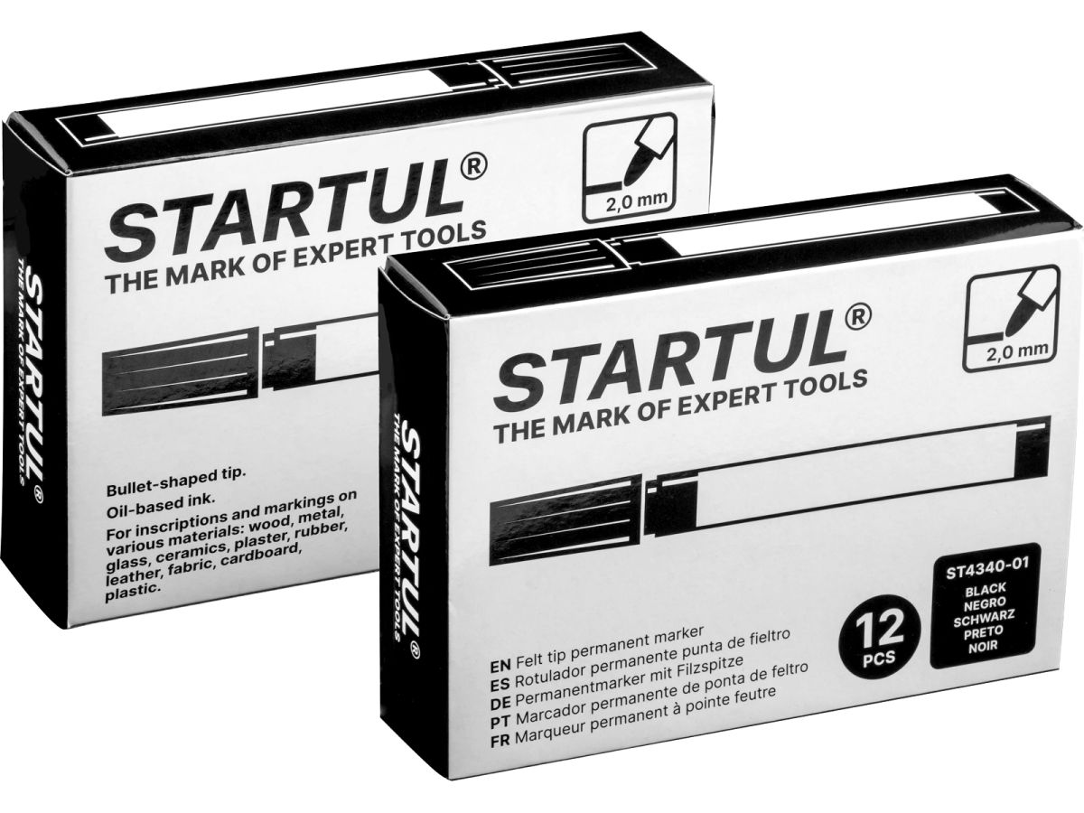  Маркер промышленный перманентный фетровый черный STARTUL PROFI (ST4340-01)