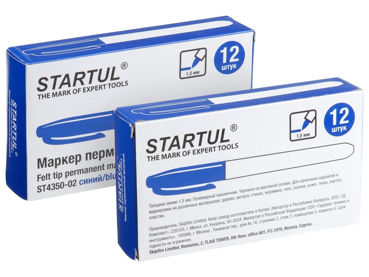  Маркер промышленный перманентный фетровый синий STARTUL PROFI (ST4350-02)