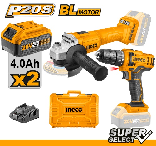 Аккумуляторный беспроводной комбинированный набор из 2 предметов INGCO INDUSTRIAL CKLI20157