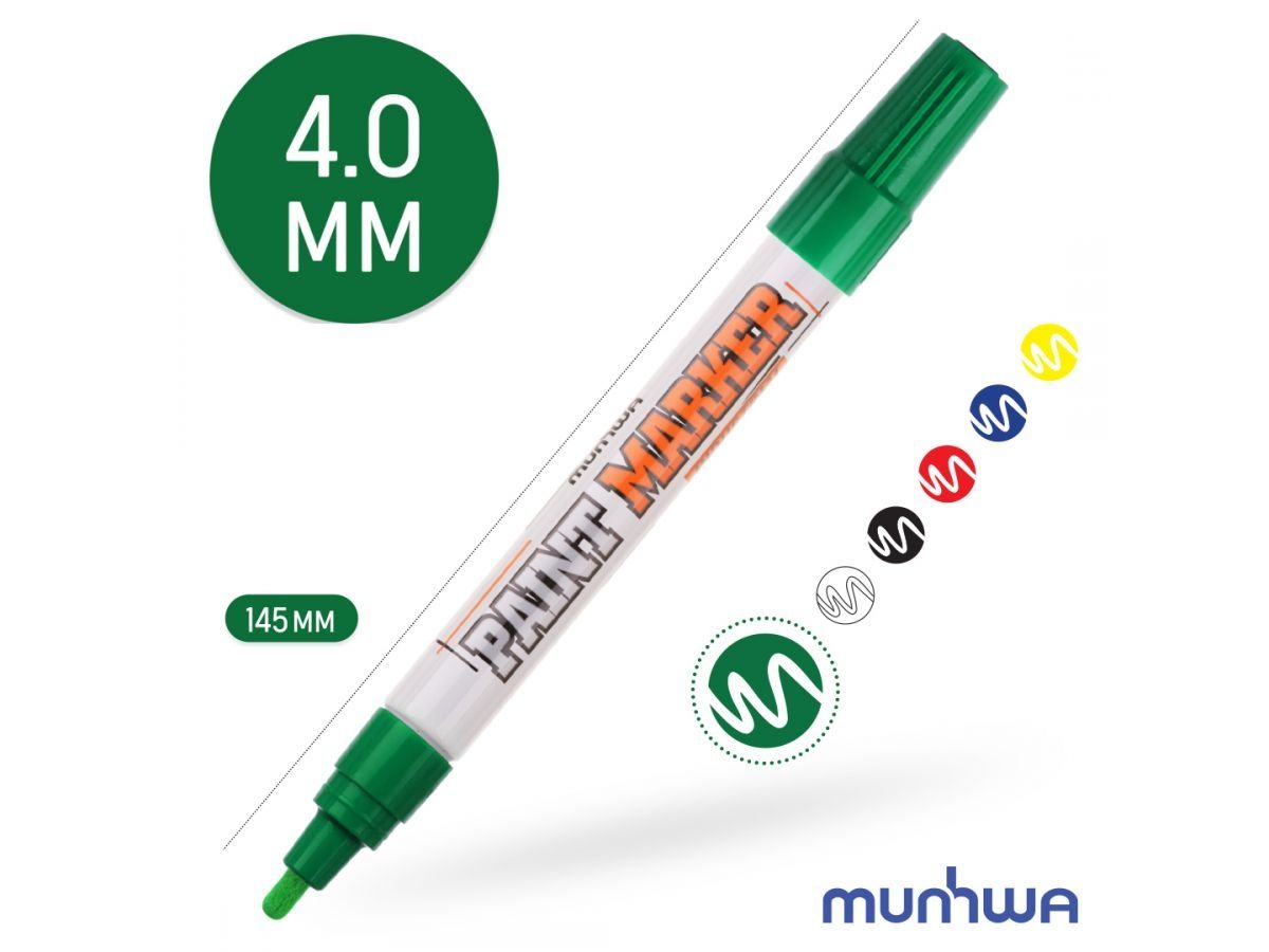  Маркер-краска промышленный зеленый MUNHWA INDUSTRIAL