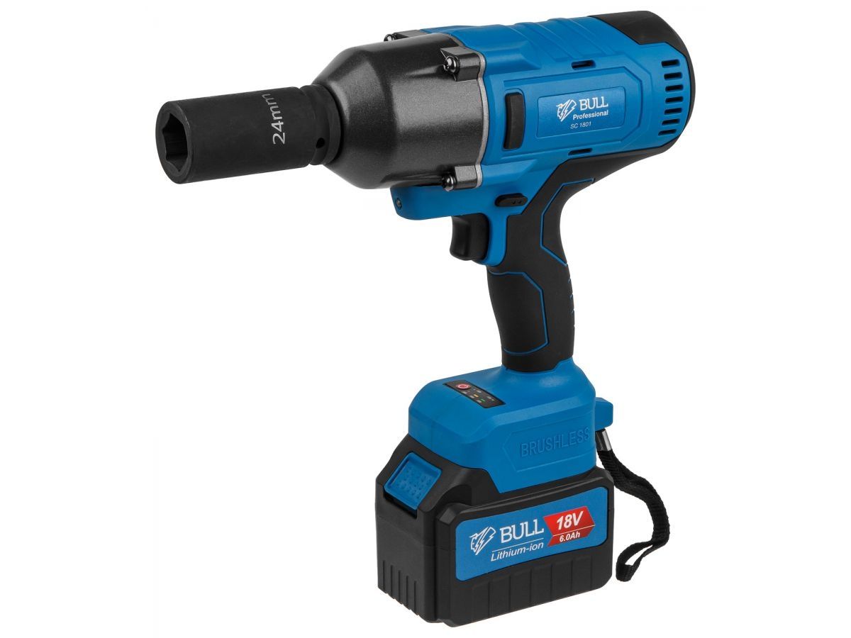 Аккумуляторный ударный гайковерт BULL SC 1801 XLTpro 18 В, 1000 Н*м, 3/4"