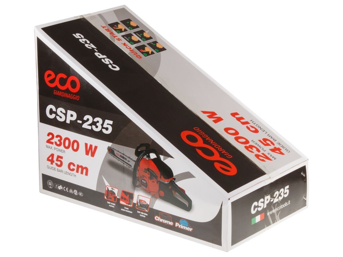 Бензопила цепная ECO CSP-235 шина 45 см (18") 