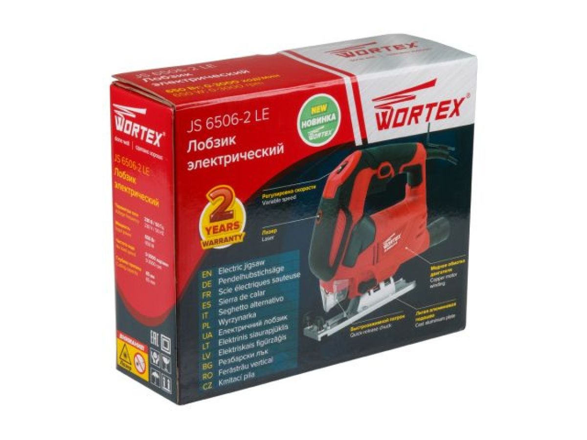 Лобзик электрический WORTEX JS 6506-2 LE 650 Вт, 0-3000 ход/мин, пропил до 65 мм