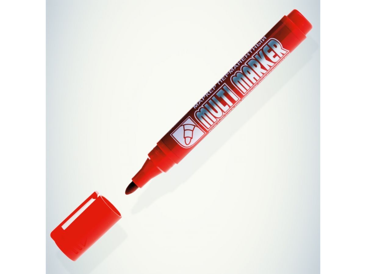  Маркер промышленный перманентный фетровый красный CROWN MULTI MARKER
