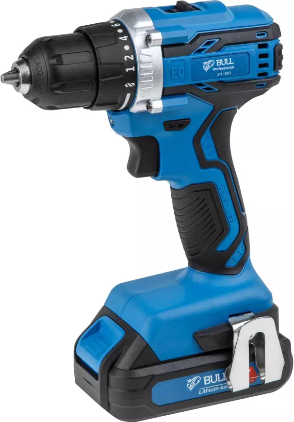 Аккумуляторный шуруповерт BULL SR 1803 18 В, 45 Н*м