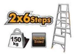 Двойная боковая лестница 6шагов INGCO HLAD01061