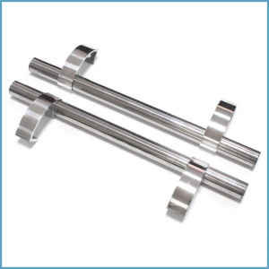 Прямоугольная ручка скоба дверная (D=32 мм, изменяемое м.о., нержавейка + хром)