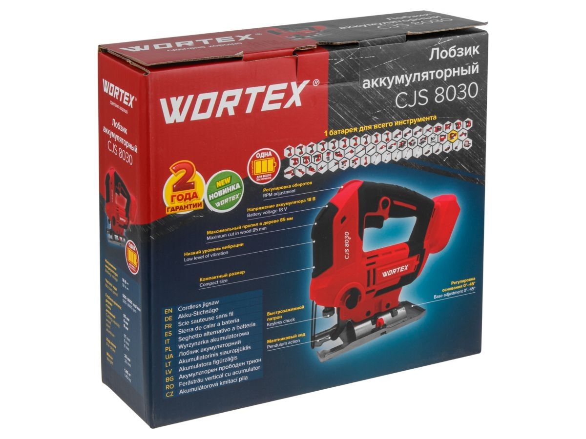 Аккумуляторный лобзик WORTEX CJS 8030 18В