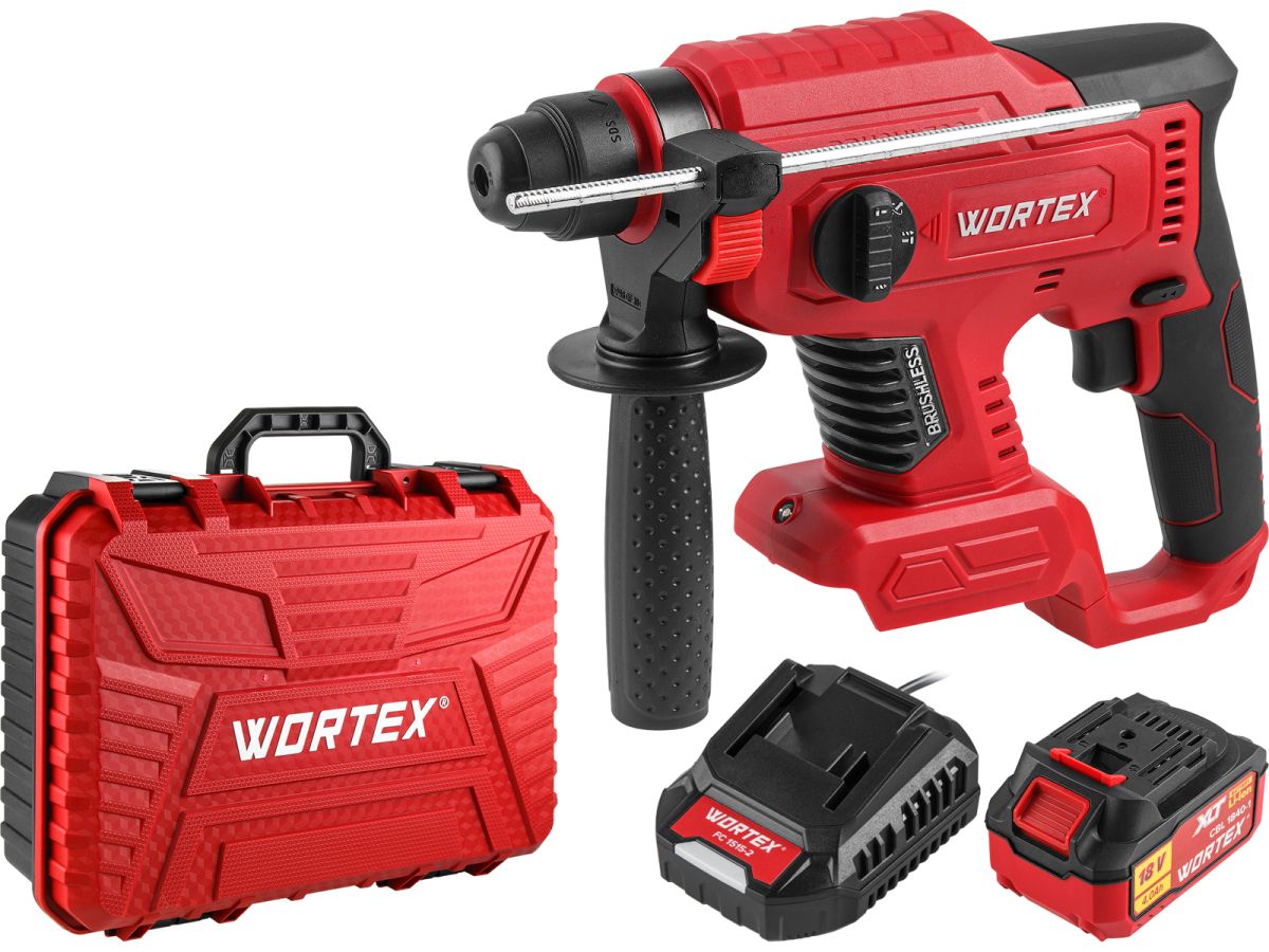 Аккумуляторный перфоратор WORTEX CRH 1820-2  ALL1 XLT SET  18 В, 2.2 Дж, 20 мм, 1х4 А*ч