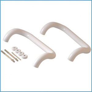 Изогнутая ручка скоба дверная Elementis (D=32 мм, 300 мм, белый)