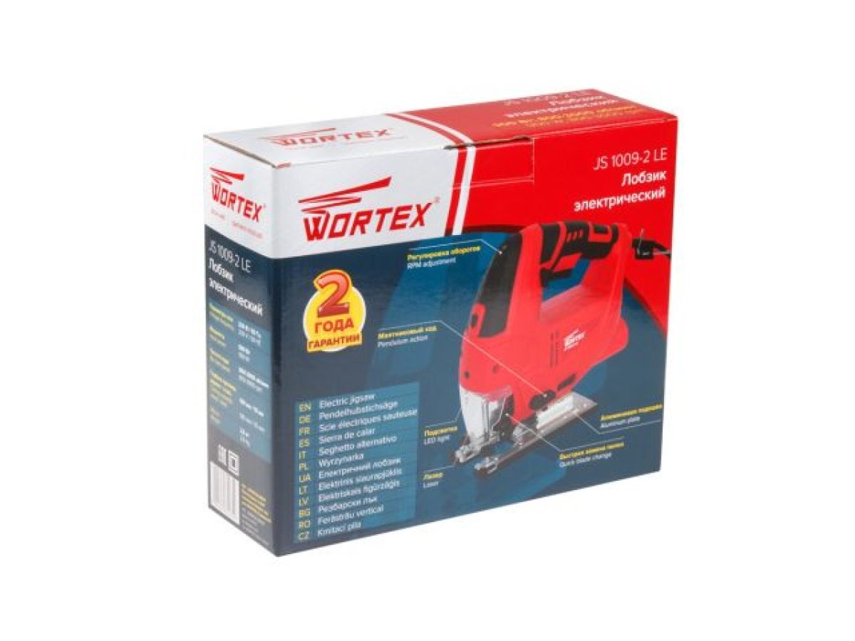 Лобзик электрический WORTEX JS 1009-2 LE 900 Вт, 800-3000 ход/мин, пропил до 100 мм