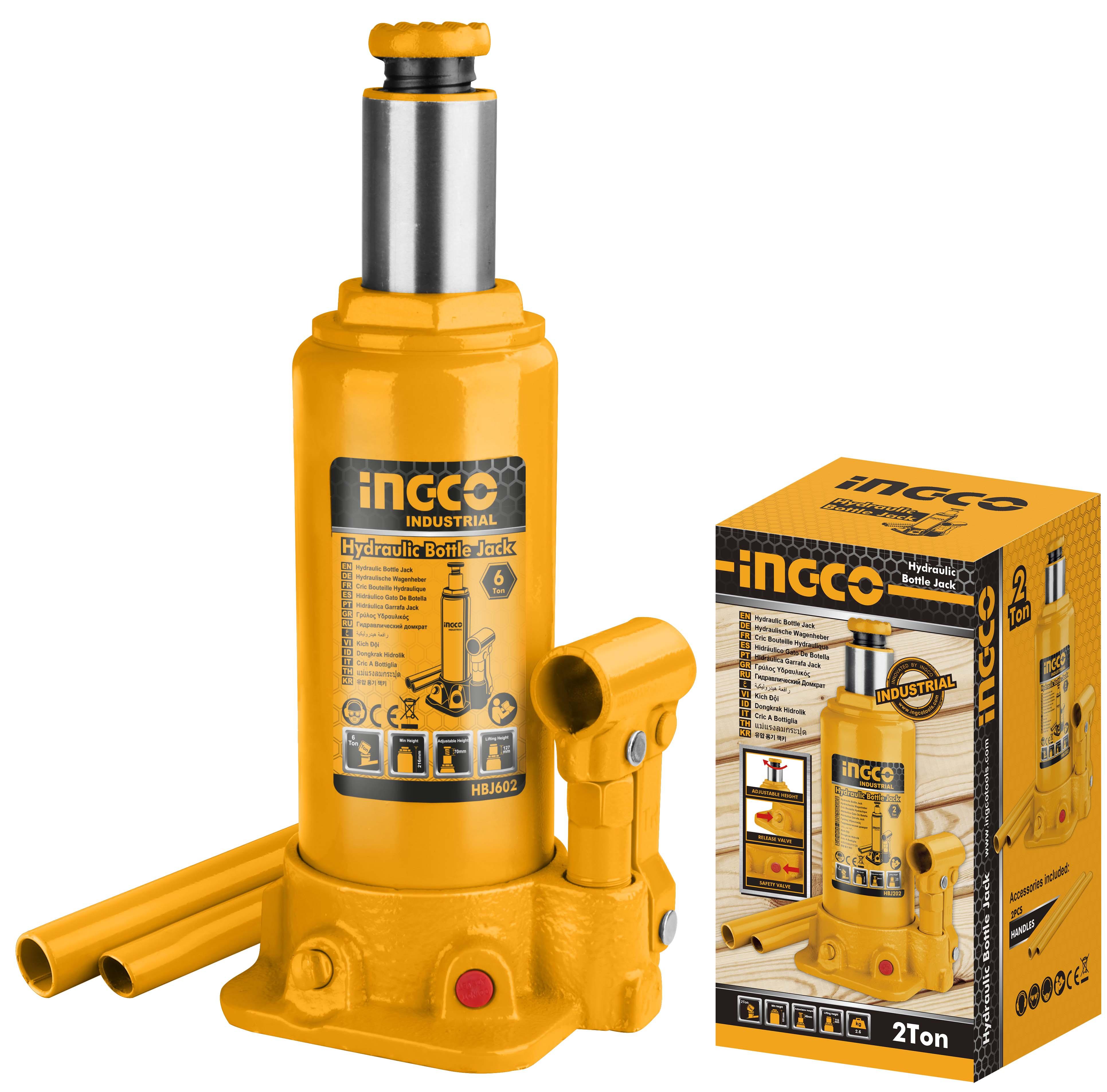 Гидравлический домкрат для бутылок 20т INGCO INDUSTRIAL HBJ2002