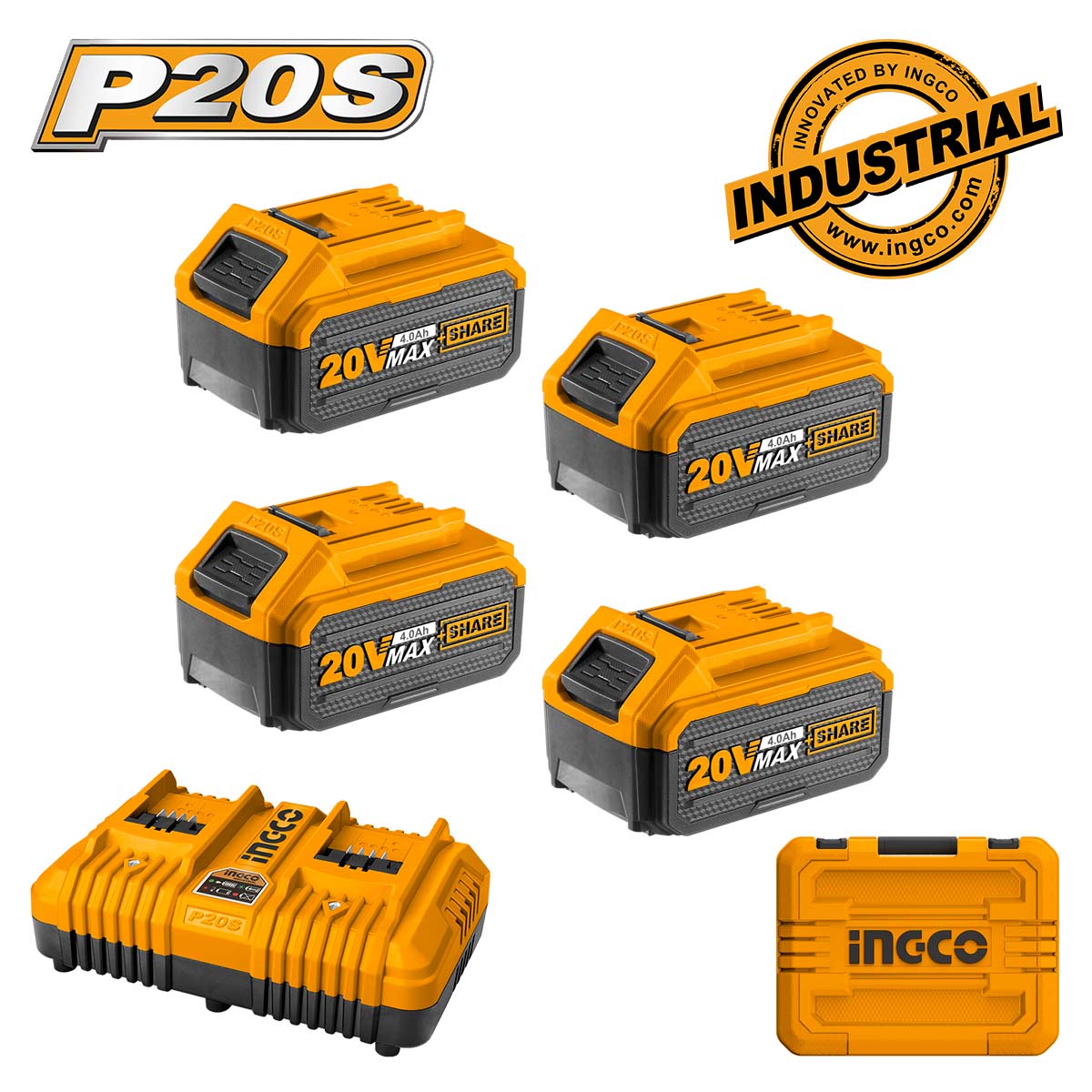 Комплект  аккумулятора и зарядного устройства P20S INGCO FBCLI2062