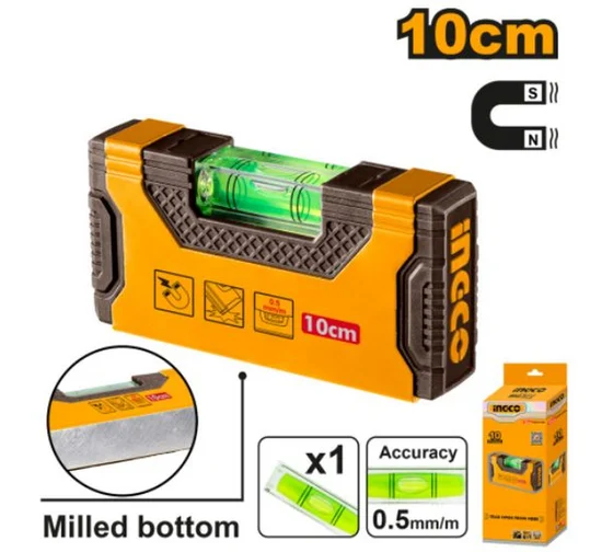 Уровень пузырьковый 100 мм INGCO HMSL05101 INDUSTRIAL