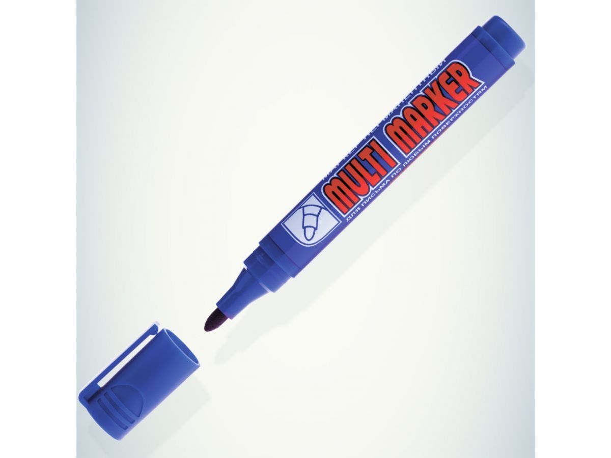  Маркер промышленный перманентный фетровый синий CROWN MULTI MARKER