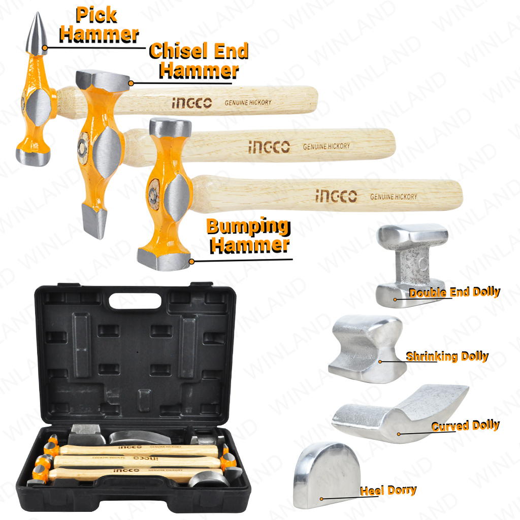Набор молотков для кузова и крыла из 7 шт. INGCO HBAFH0712