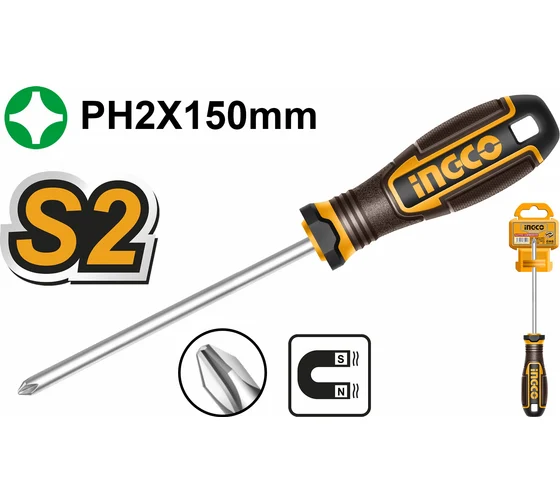 Отвертка крестовая INGCO PH2x150 INDUSTRIAL HSDPH2150