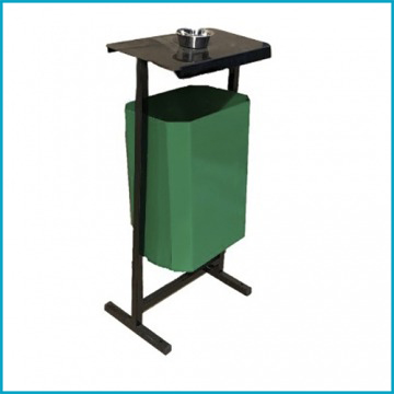 Уличная урна ТМБ-50 с пепельницей, цвет зеленый