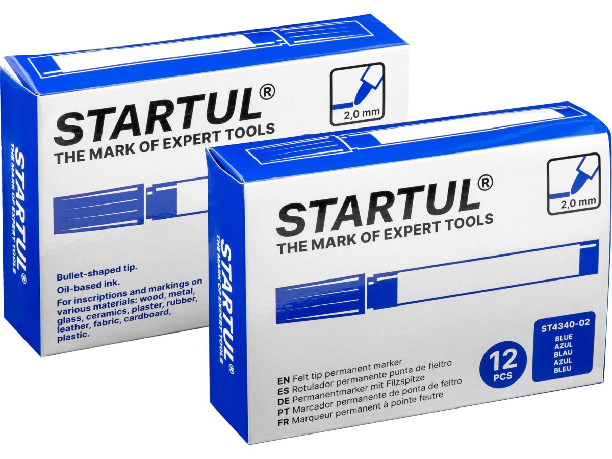  Маркер промышленный перманентный фетровый синий STARTUL PROFI (ST4340-02)
