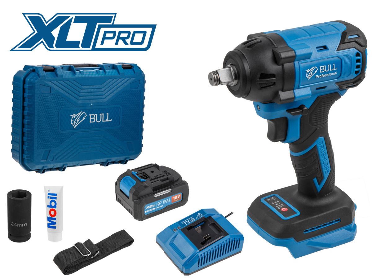 Аккумуляторный ударный гайковерт BULL SC 1804 XLTpro ,18 В, 400 Н*м, 1/2"