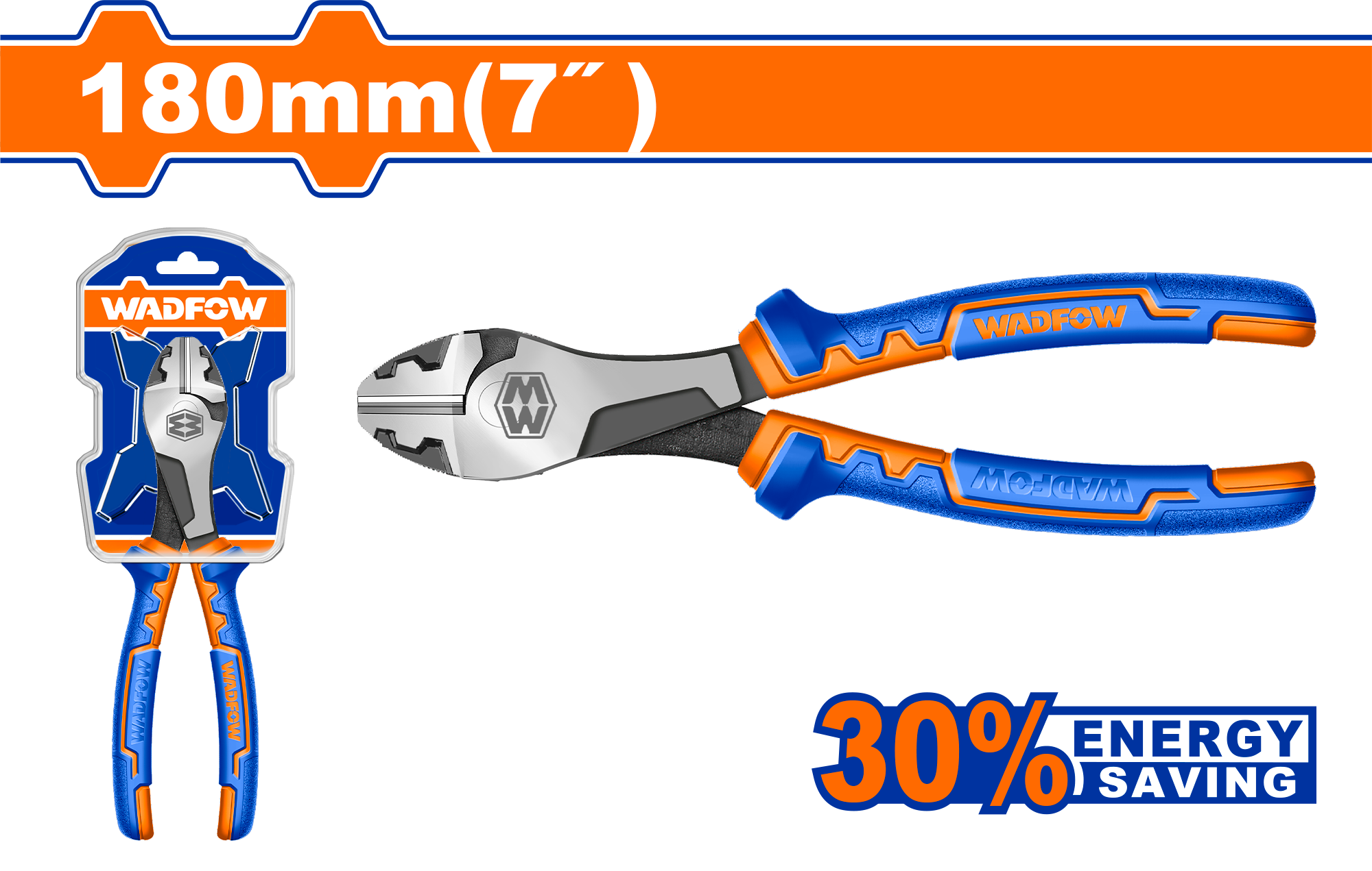 Диагональные плоскогубцы с высоким рычагом 180мм WADFOW