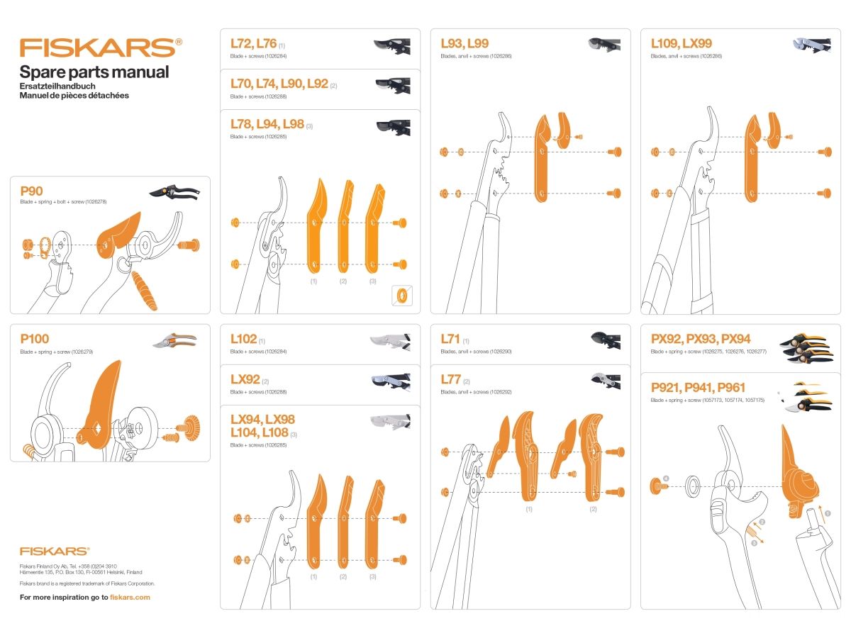 Запасные лезвия для сучкореза L77 FISKARS 