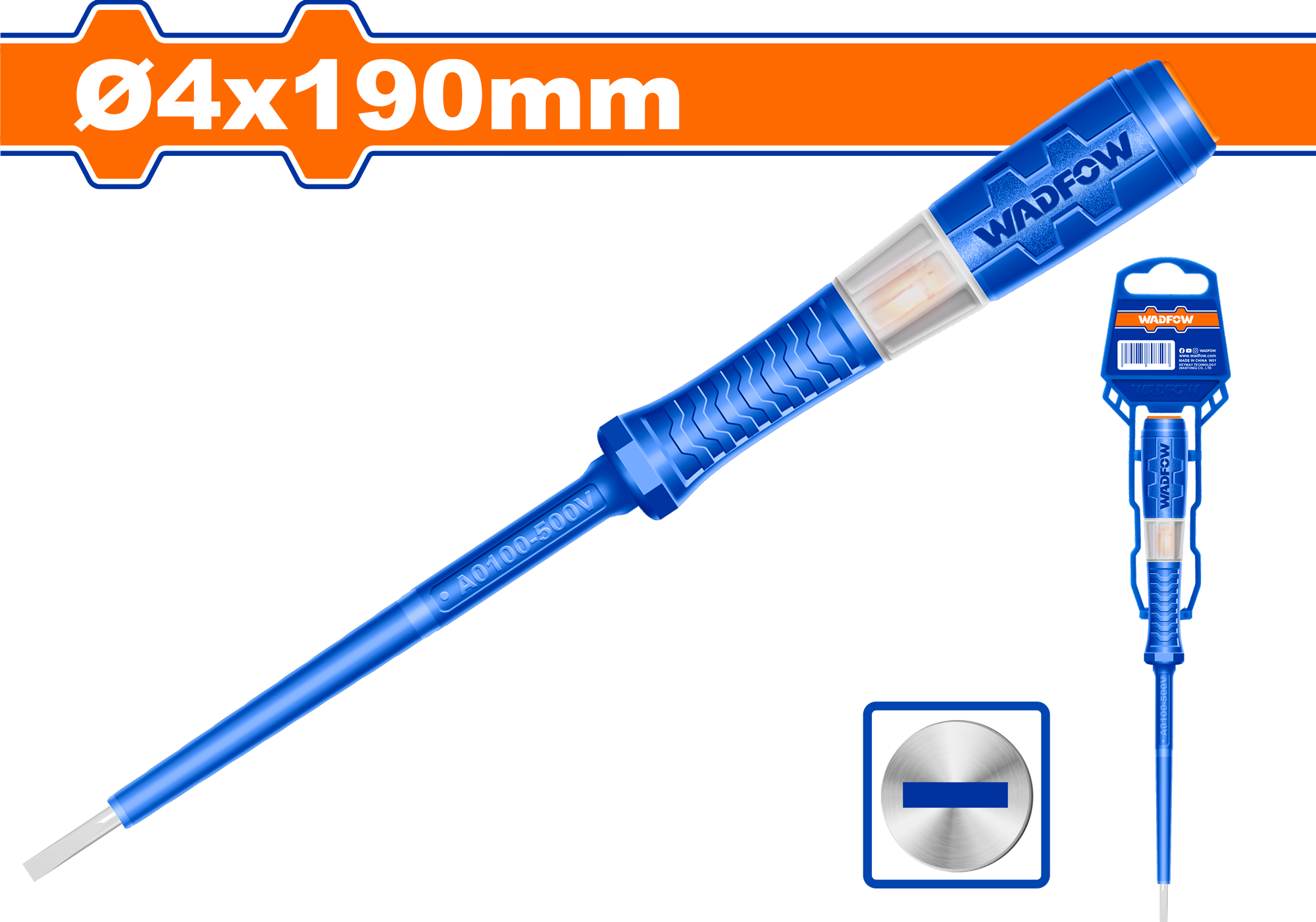 Oтвертка индикаторная 4х190мм WADFOW WTP2902