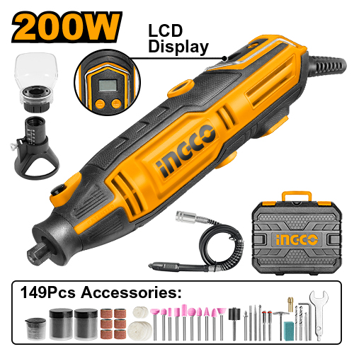 Гравер 200Вт ЖК-дисплей INGCO MG2008