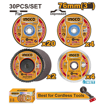 Набор дисков 76х10мм 30шт. SUPER INGCO MCD07630