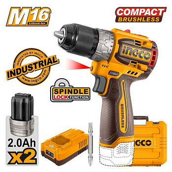 Аккумуляторный шуруповерт 16B BL 60Hm 2хАКБ 2Ач и ЗУ SUPER INGCO CDLI16682 INDUSTRIAL