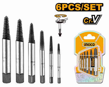 Набор экстракторов 6 шт INGCO ASE106 INDUSTRIAL