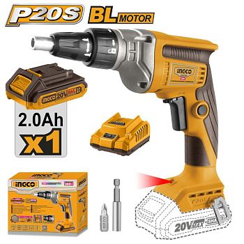 Аккумуляторная отвертка для гипсокартона INGCO INDUSTRIAL CDSLI204200