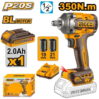 Аккумуляторный ударный гайковерт INGCO INDUSTRIAL CIWLI20351