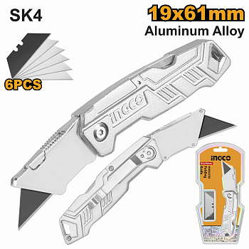 Нож складной универсальный INGCO HUK6236