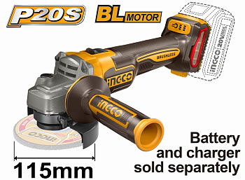 Аккумуляторная УШМ 20В, BL 115мм без АКБ и ЗУ SUPER INGCO CAGLI21154 INDUSTRIAL
