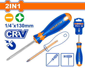 Oтвертка 2 в 1 PH2+SL6.5x130 мм (12/48) WADFOW WSS45M3