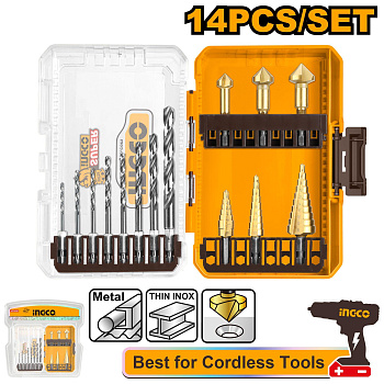 Набор сверл по металлу INGCO AKDL61401 14 шт. ,шестигранный хвостовик