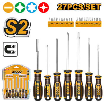 Набор отверток и бит 27 шт (5/20) INGCO HKSDS2728 INDUSTRIAL
