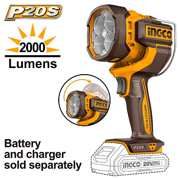 Фонарь аккумуляторный INGCO CWLI2088 INDUSTRIAL 20 В 2000 Лм