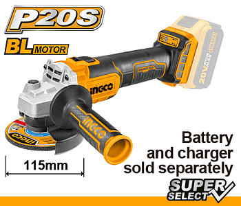 Аккумуляторная угловая шлифовальная машина INGCO INDUSTRIAL CAGLI201158