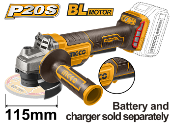 Аккумуляторная УШМ б/щ, 20В 115 мм INGCO CAGLI211156 INDUSTRIAL